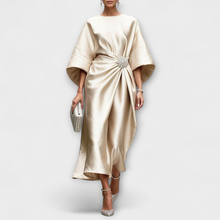 Vestido Maxi de Satén Brillante Luxe
