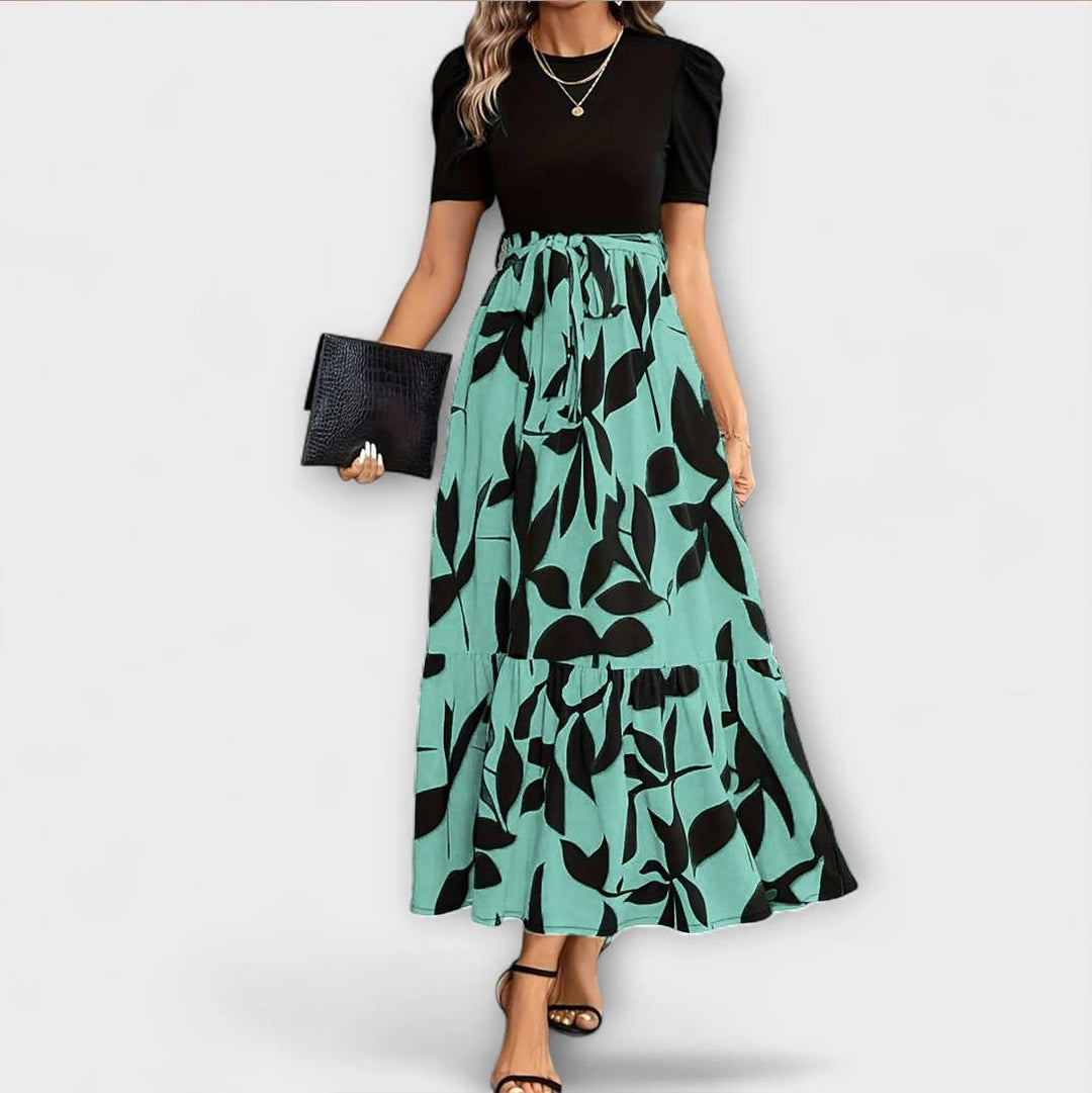 Luna - Vestido de Verano con Patrón Floral y Escote Redondo