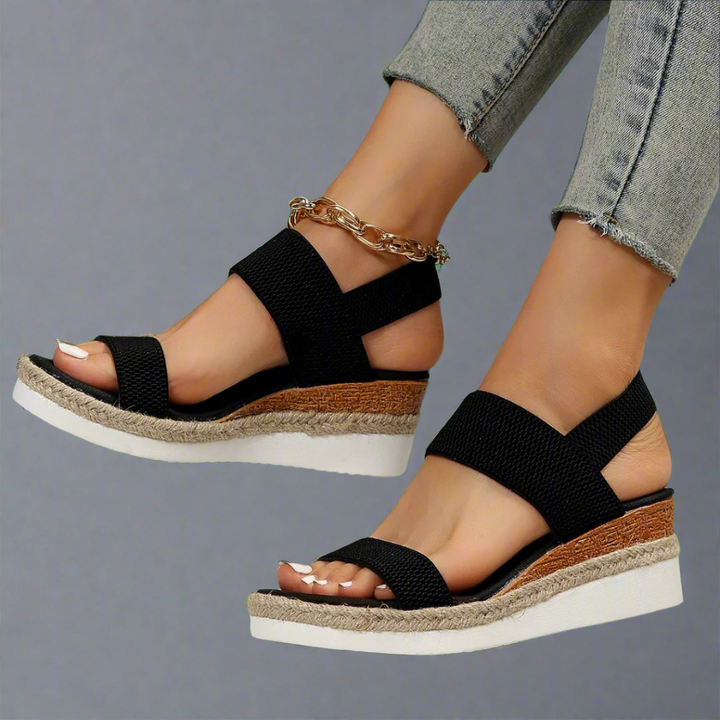 Alessia | Sandalias de Plataforma Negras