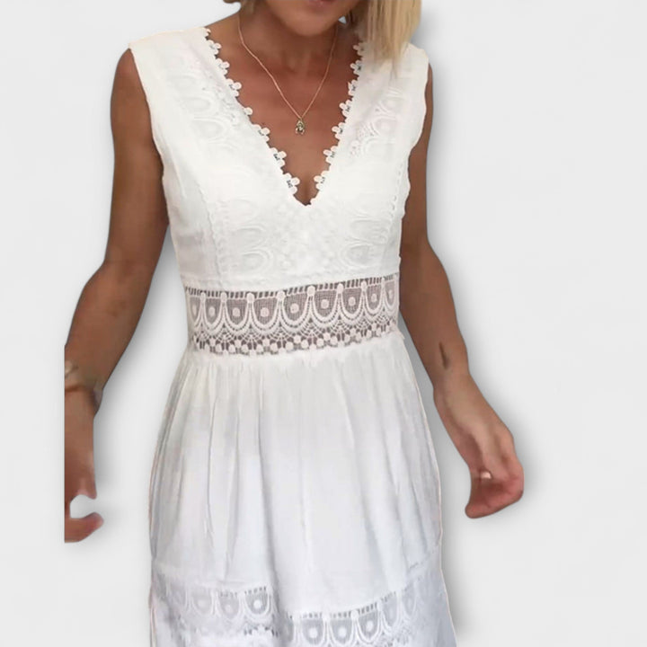 Aurélie - Elegante Vestido de Encaje con Escote en V