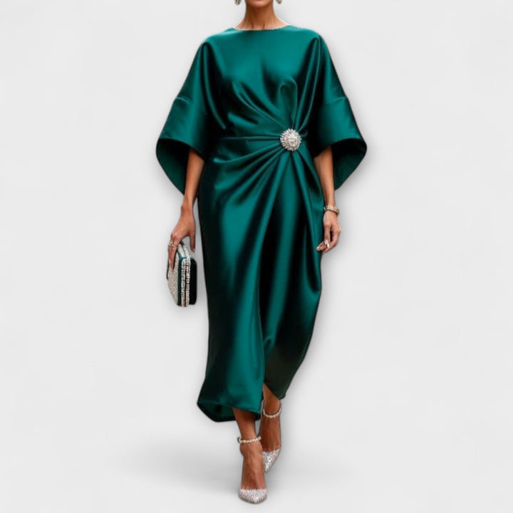 Vestido Maxi de Satén Brillante Luxe