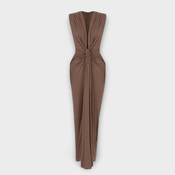 Thea - Vestido Maxi con Escote en V Profundo