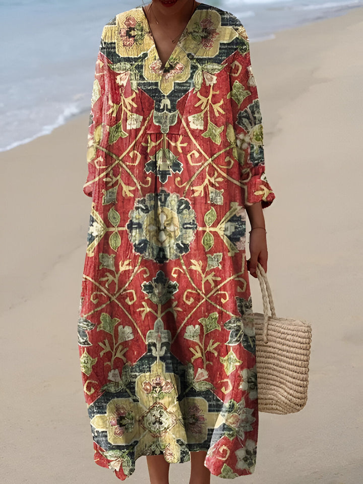 Aria | Vestido de Manga Larga con Tapiz Bohemio