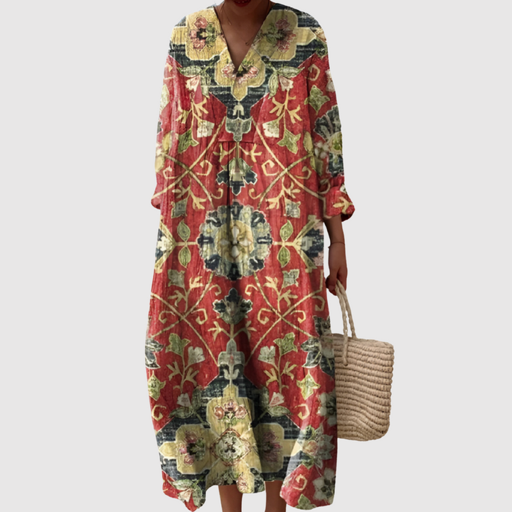 Aria | Vestido de Manga Larga con Tapiz Bohemio