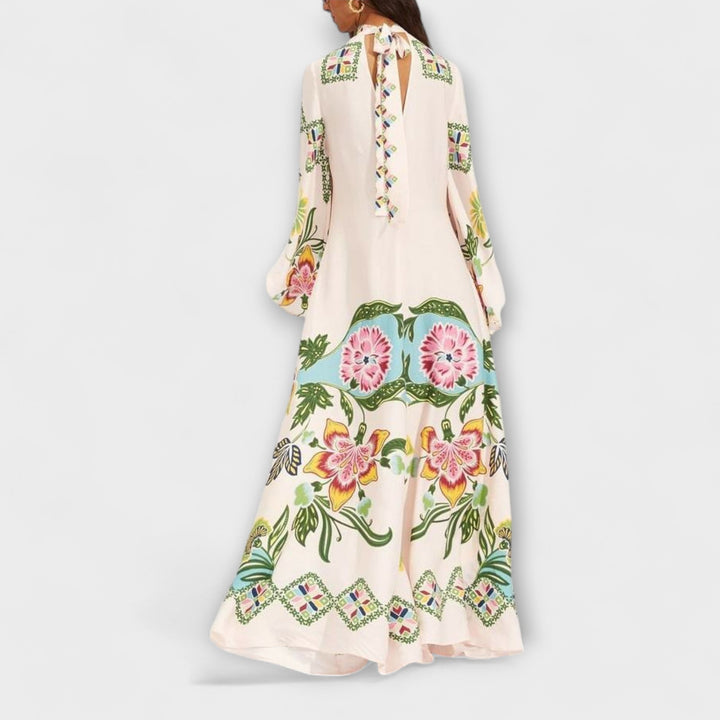 Lisa - Vestido Maxi Elegante con Estampado Floral y Diseño Fluyente