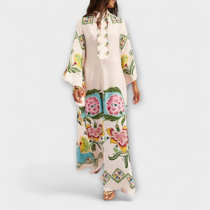 Lisa - Vestido Maxi Elegante con Estampado Floral y Diseño Fluyente