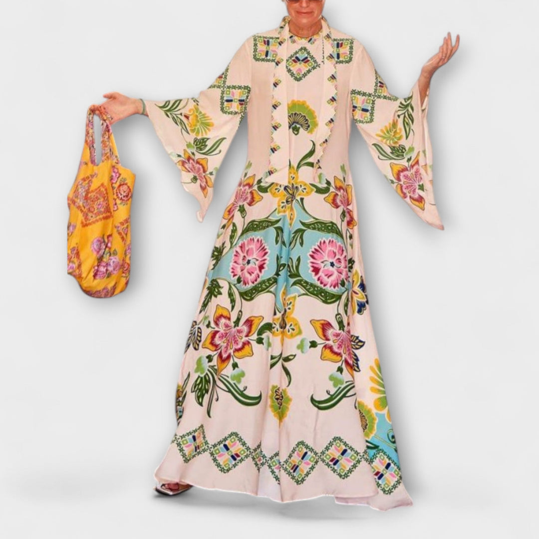 Lisa - Vestido Maxi Elegante con Estampado Floral y Diseño Fluyente