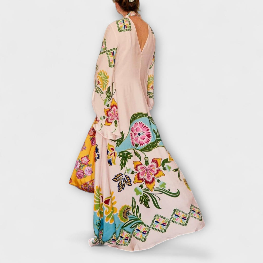 Lisa - Vestido Maxi Elegante con Estampado Floral y Diseño Fluyente