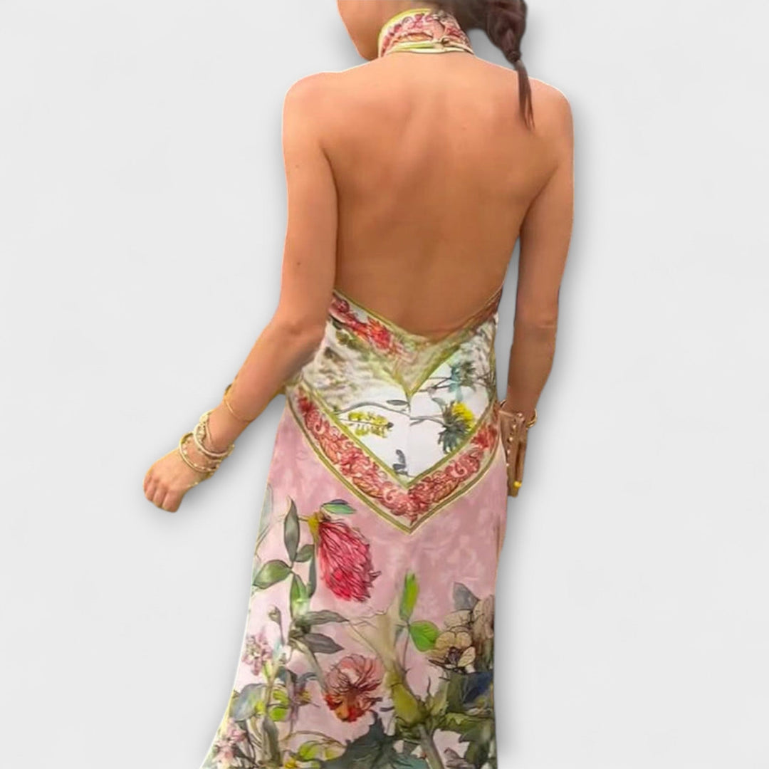 Ayla - Vestido Maxi Sin Mangas con Patrón Floral