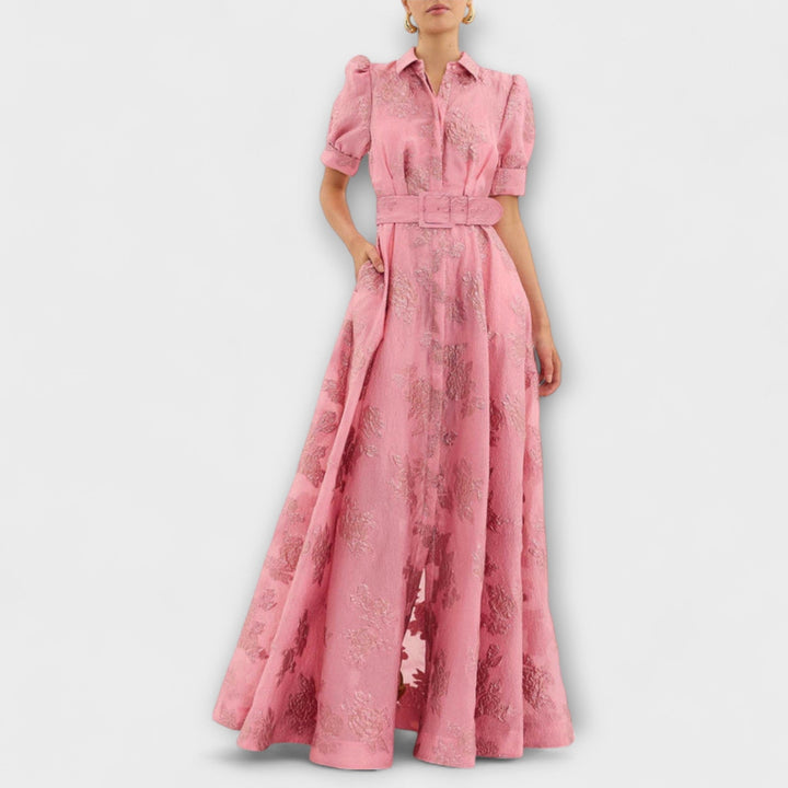 Anabella - Vestido con Mangas Cortas Abullonadas