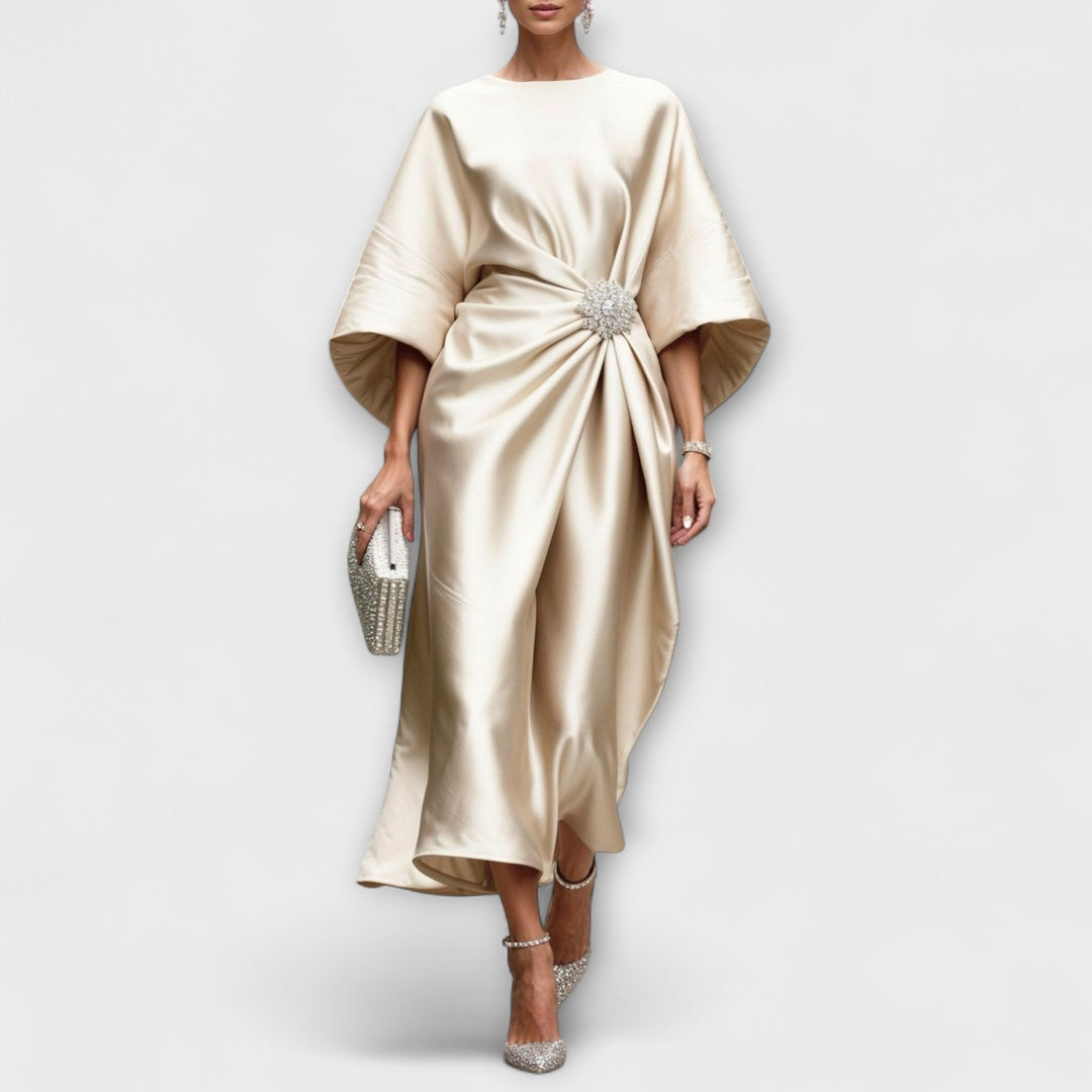 Vestido Maxi de Satén Brillante Luxe
