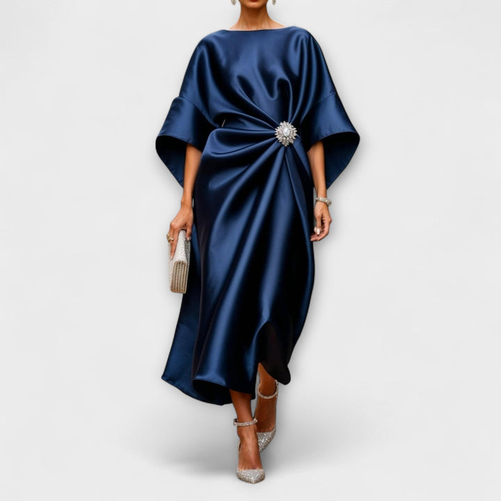 Vestido Maxi de Satén Brillante Luxe