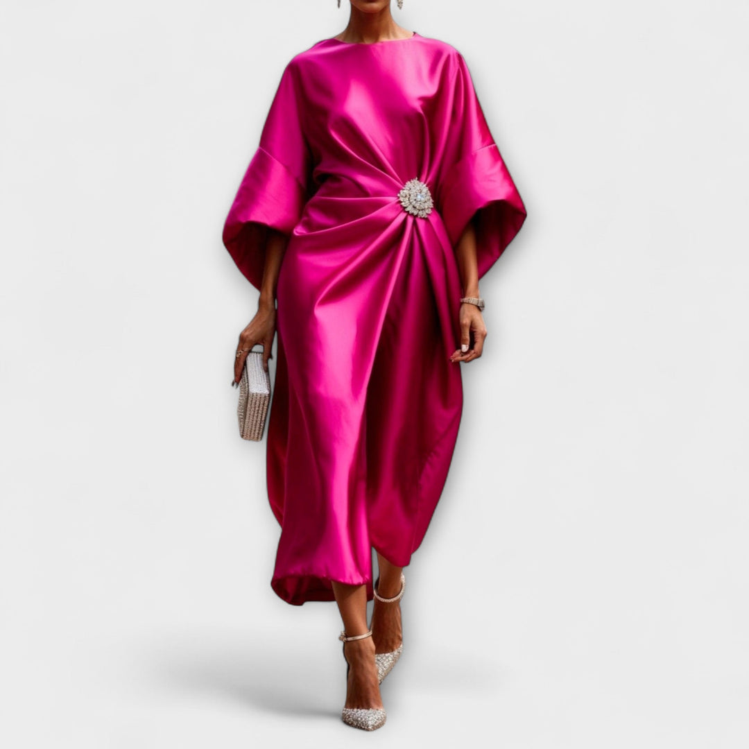 Vestido Maxi de Satén Brillante Luxe