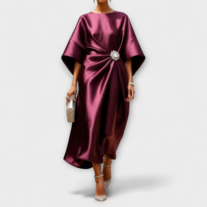 Vestido Maxi de Satén Brillante Luxe